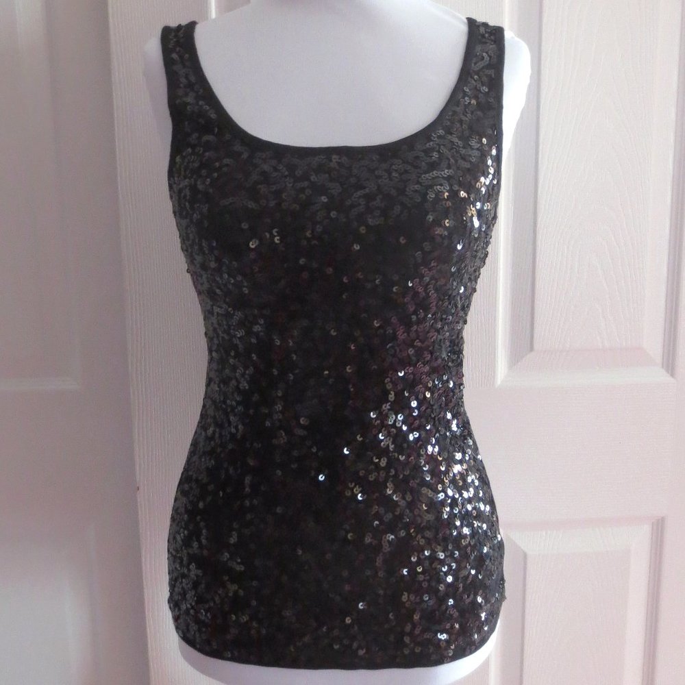 Old Navy Black Sequined Tank Top